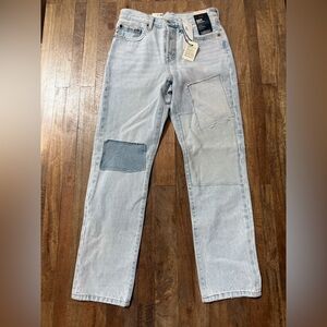 Levi's 501 Light Blue Patchwork Slim Straight Jeans 27